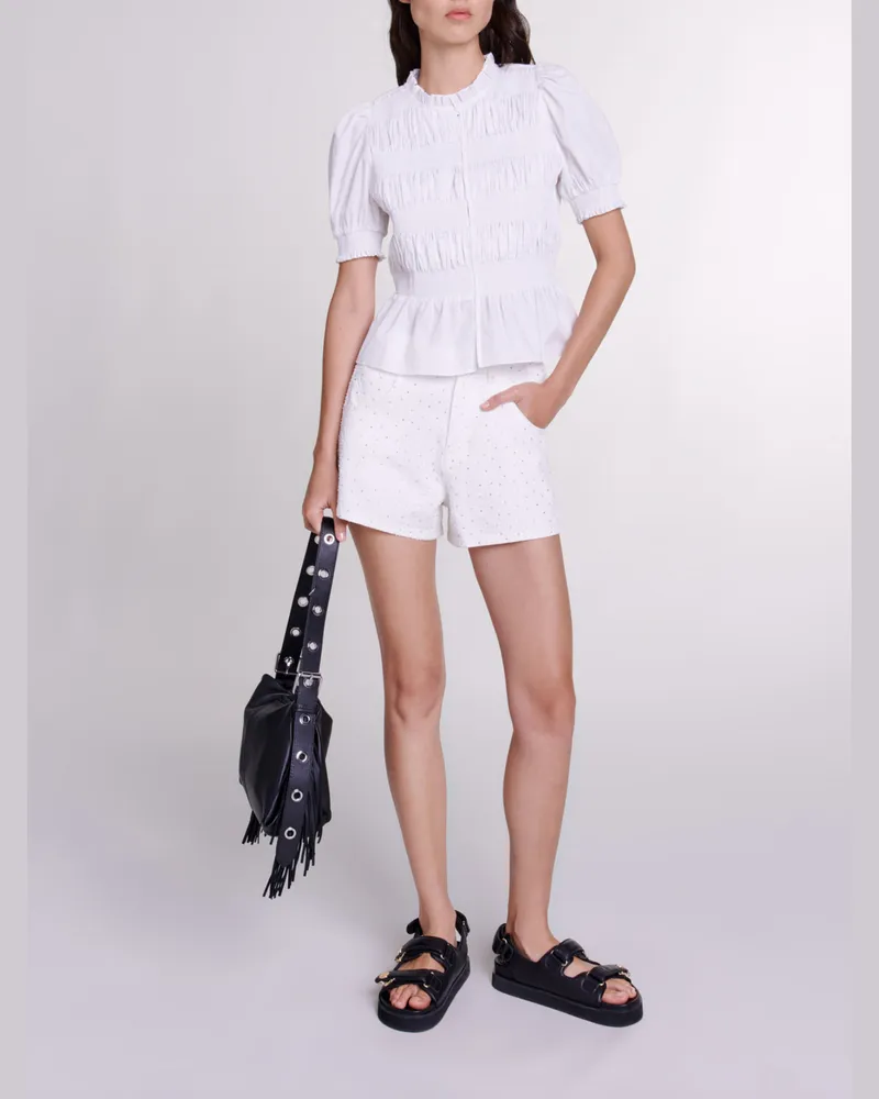 Maje Gesmoktes Hemd - Weiß Weiß