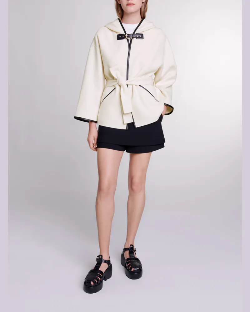 Maje Mantel In Wollcape-optik - Weiß Weiß