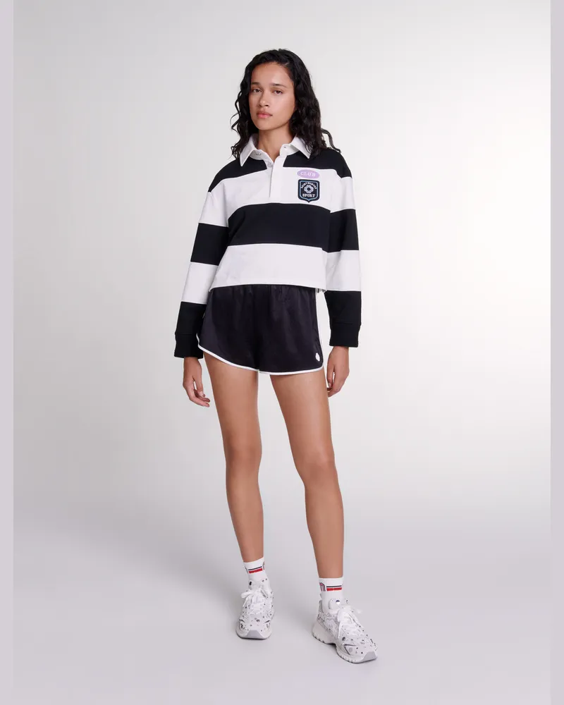 Maje Satin-shorts - Schwarz Schwarz