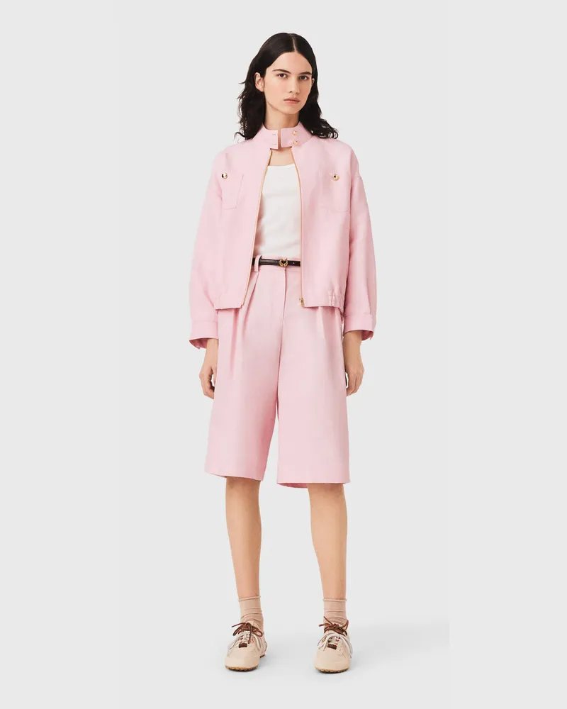 Maje Bomberjacke Aus Leinen-mix - Rosa Rosa