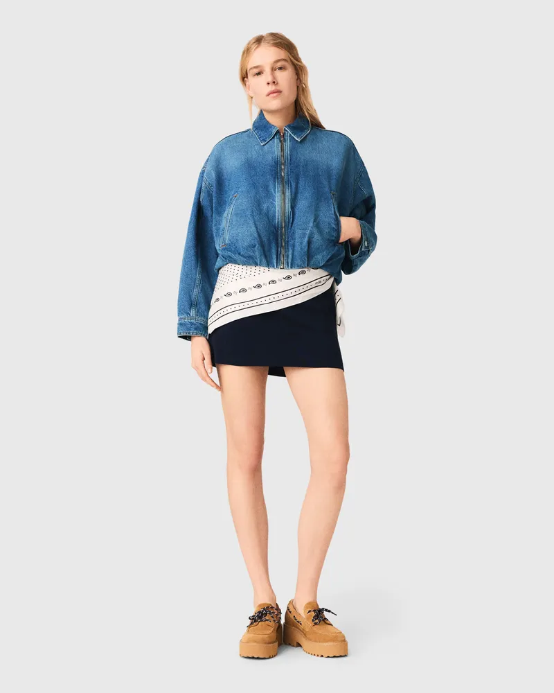 Maje Denim-bomberjacke - Blau Blau