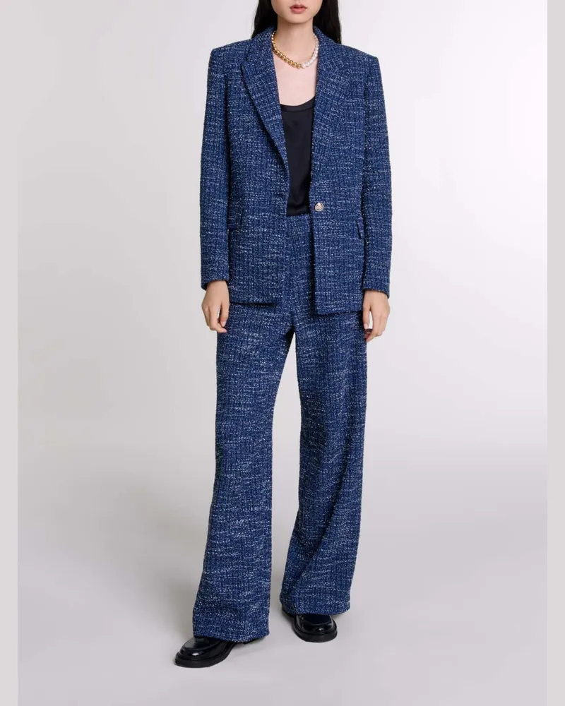 Maje Tweed-jacke - Blau Blau