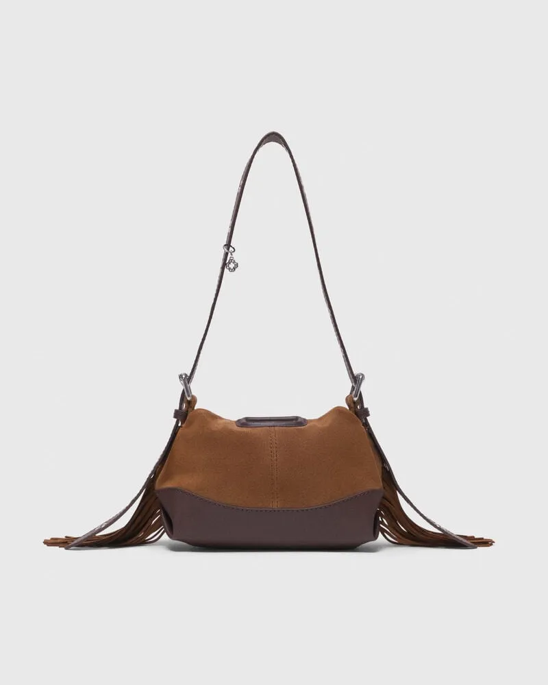 Maje Tasche Miss M Mini, Leder & Wildleder - Camel/marron Camel