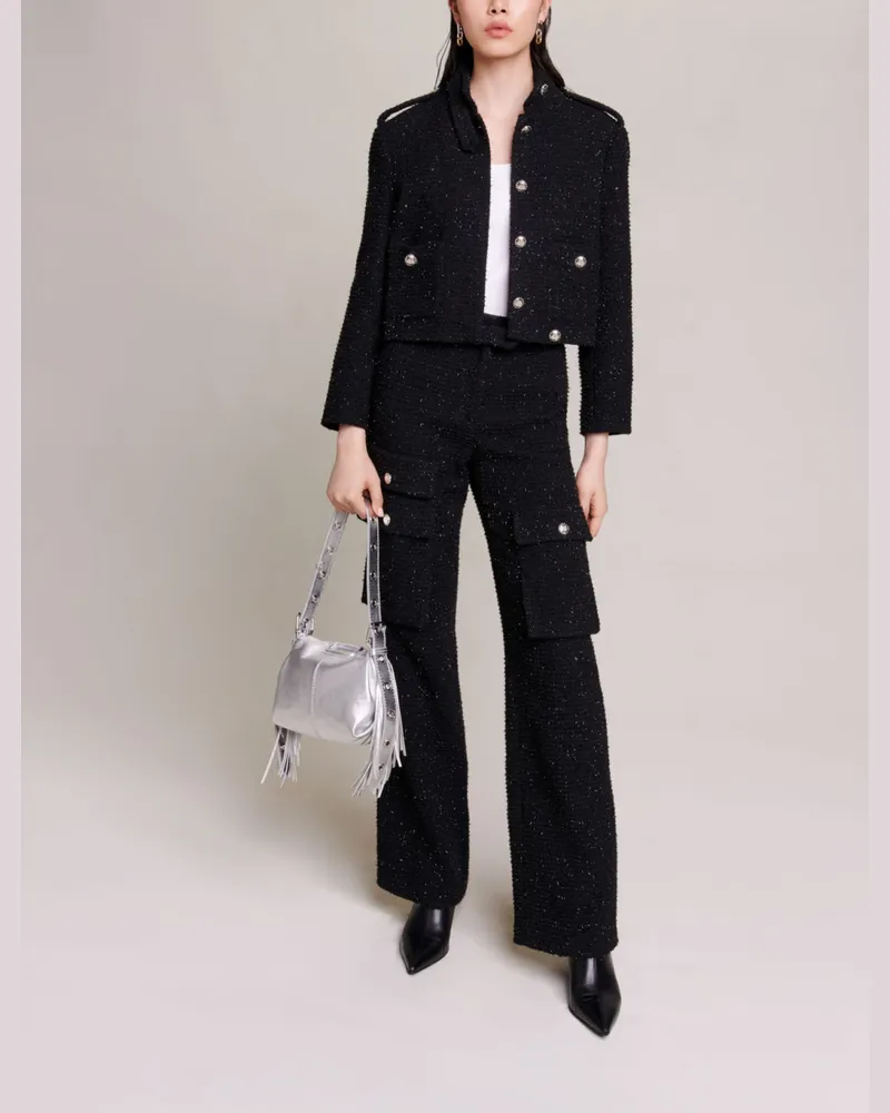 Maje Tweed-hose - Schwarz Schwarz