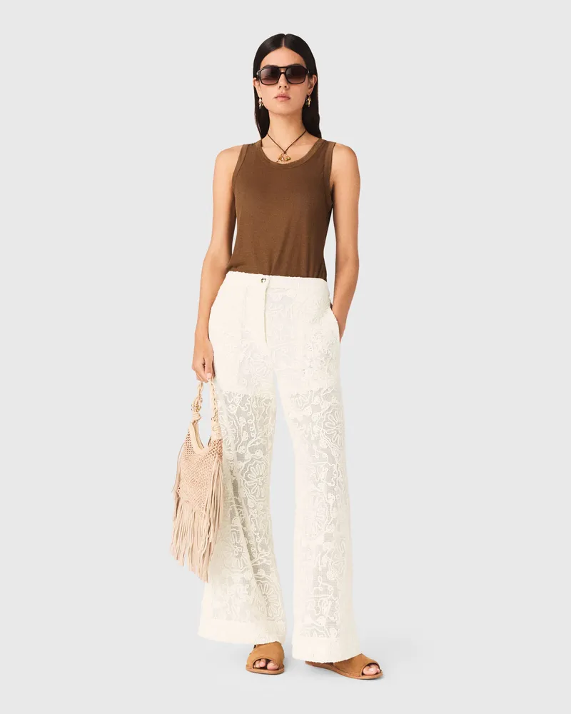 Maje Guipure-hose - Ecru Ecru