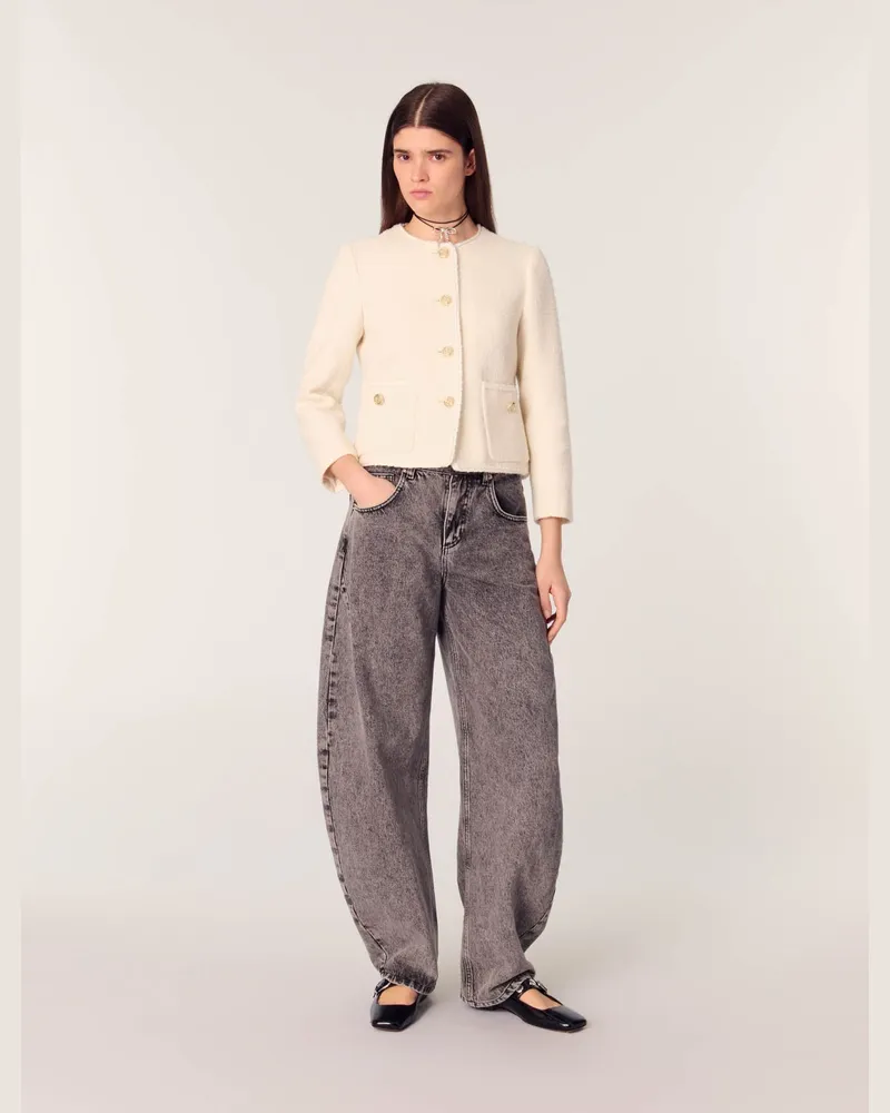 Maje Taillierte Jacke - Ecru Ecru