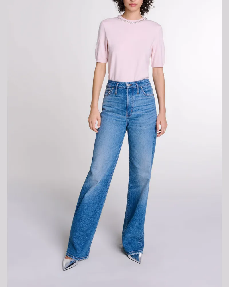 Maje Kurzer Strickpullover Mit Strass - Rosa Rosa