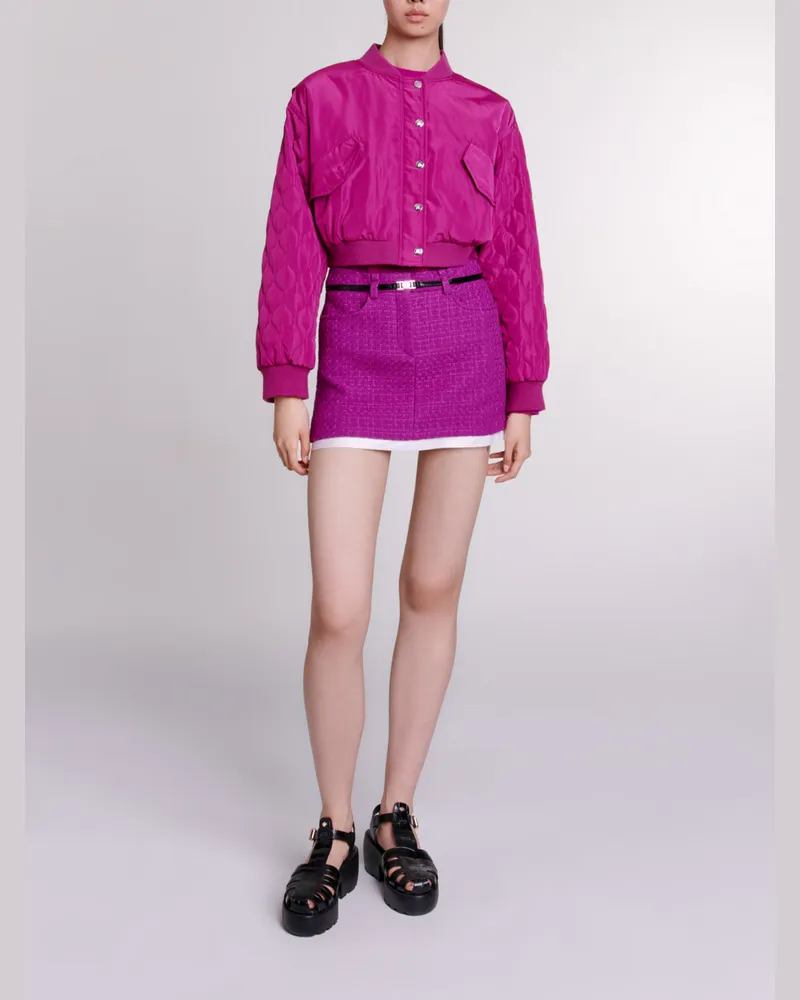 Maje Kurze Bomberjacke - Rosa Fuchsia Rosa