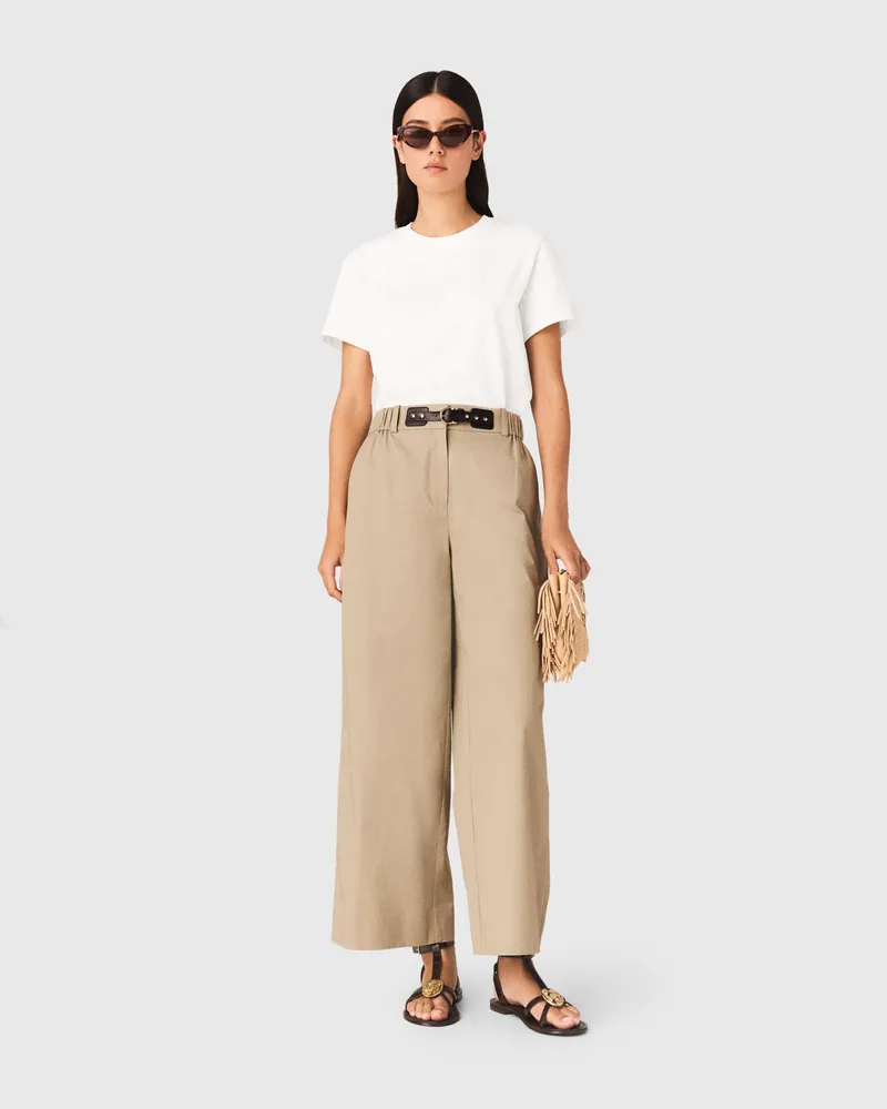 Maje T-Shirt Mit Kleiner Logostickerei - Weiß Weiß