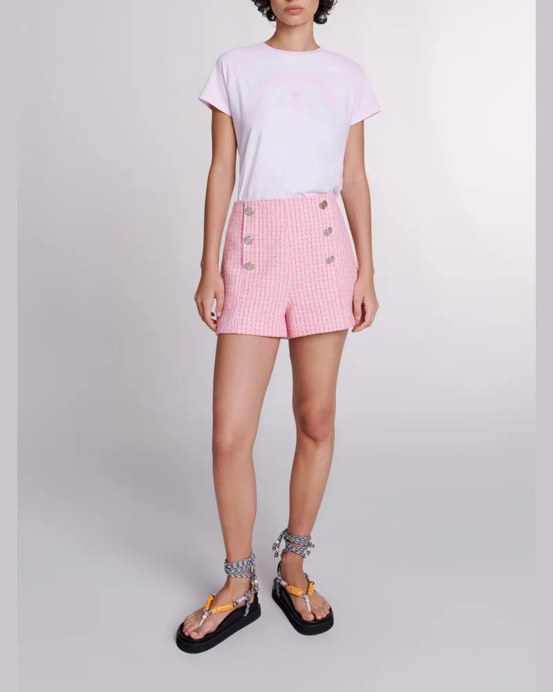 Maje Tweed-shorts - Rose / Orange Rose