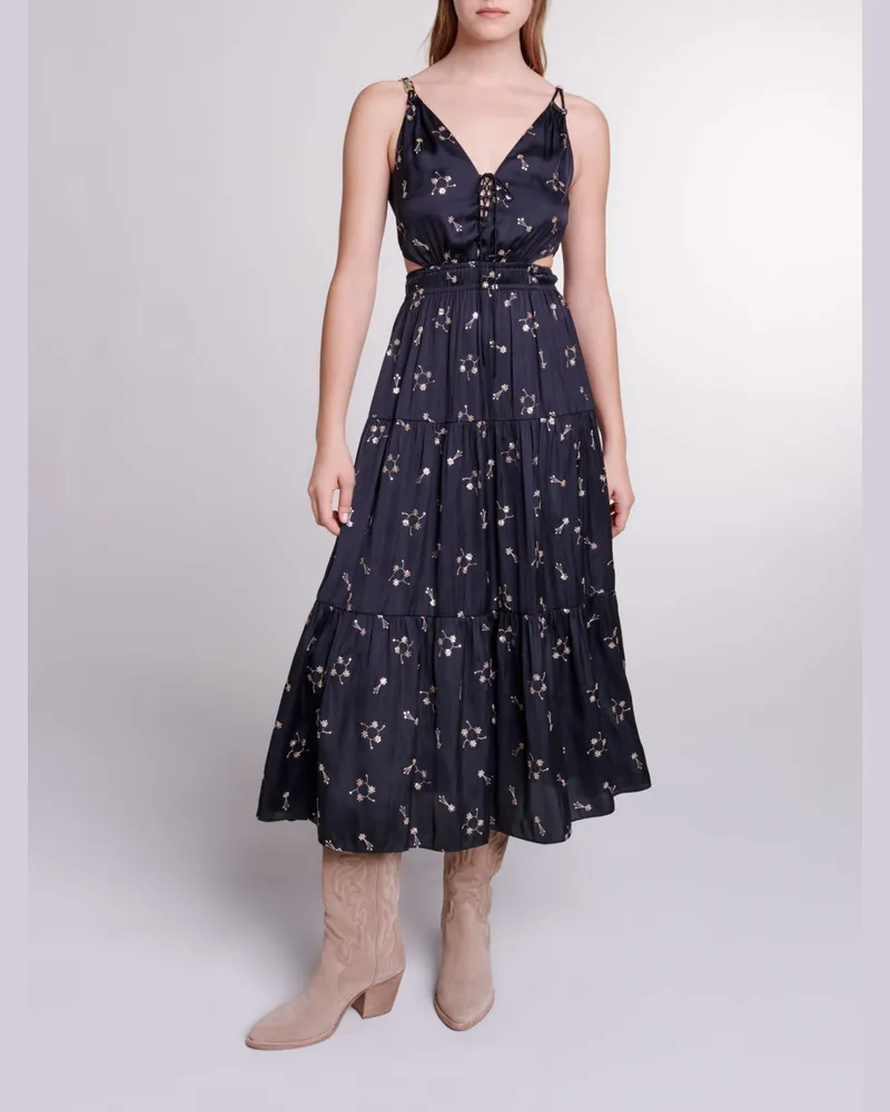 Maje Besticktes Kleid Mit Pailletten - Schwarz Schwarz