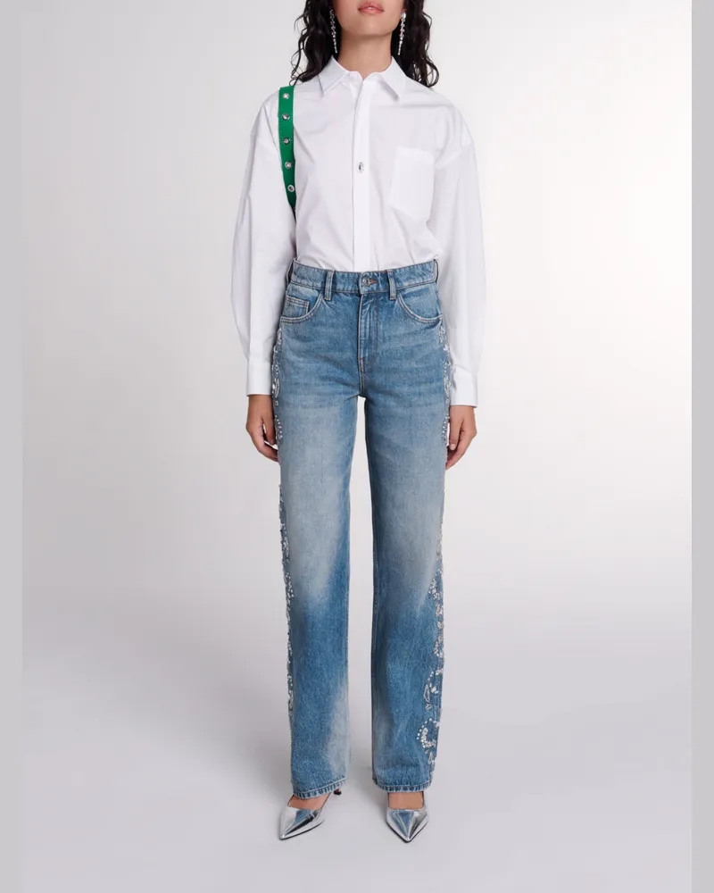 Maje Bestickte Jeans - Blau Blau