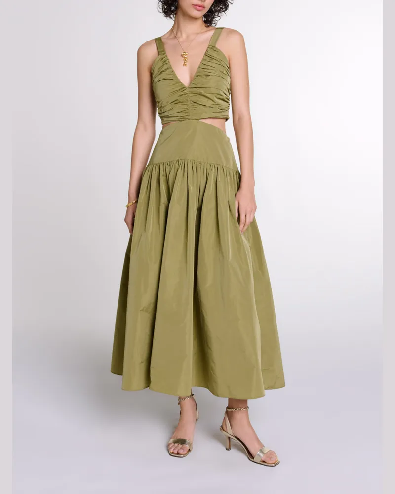 Maje Taftkleid Mit Cut-outs - Khaki Khaki
