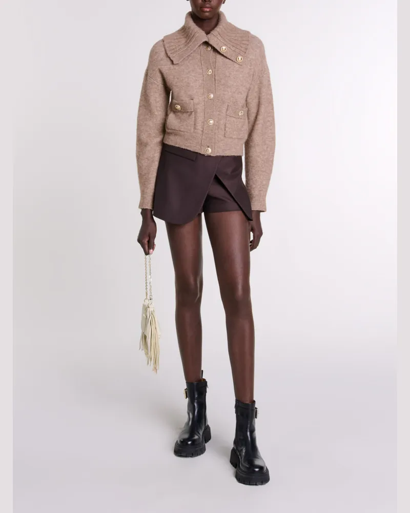 Maje Cardigan Aus Wollmischgewebe - Kamel Kamel