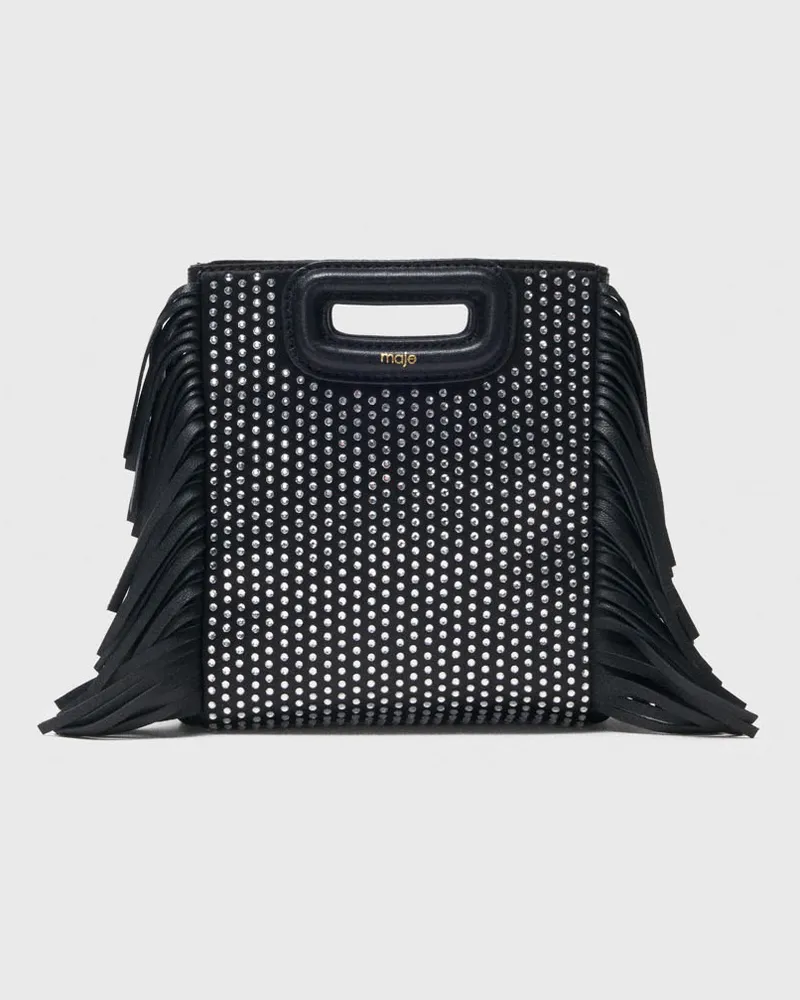 Maje Minitasche M Mit Strass - Schwarz Schwarz