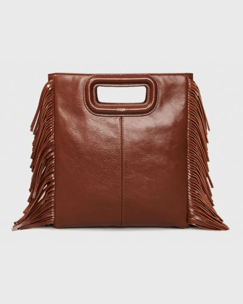 Maje Tasche M Aus Craqulé-leder - Braun Braun