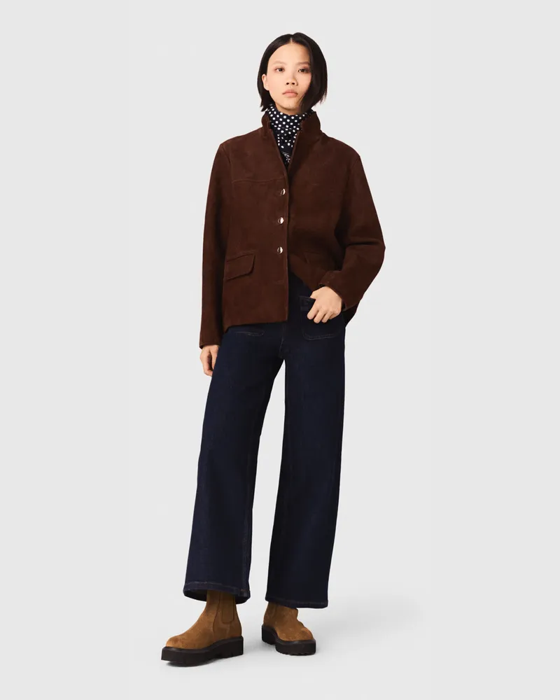 Maje Wide Jeans With Patch Pockets - Marineblau Marine