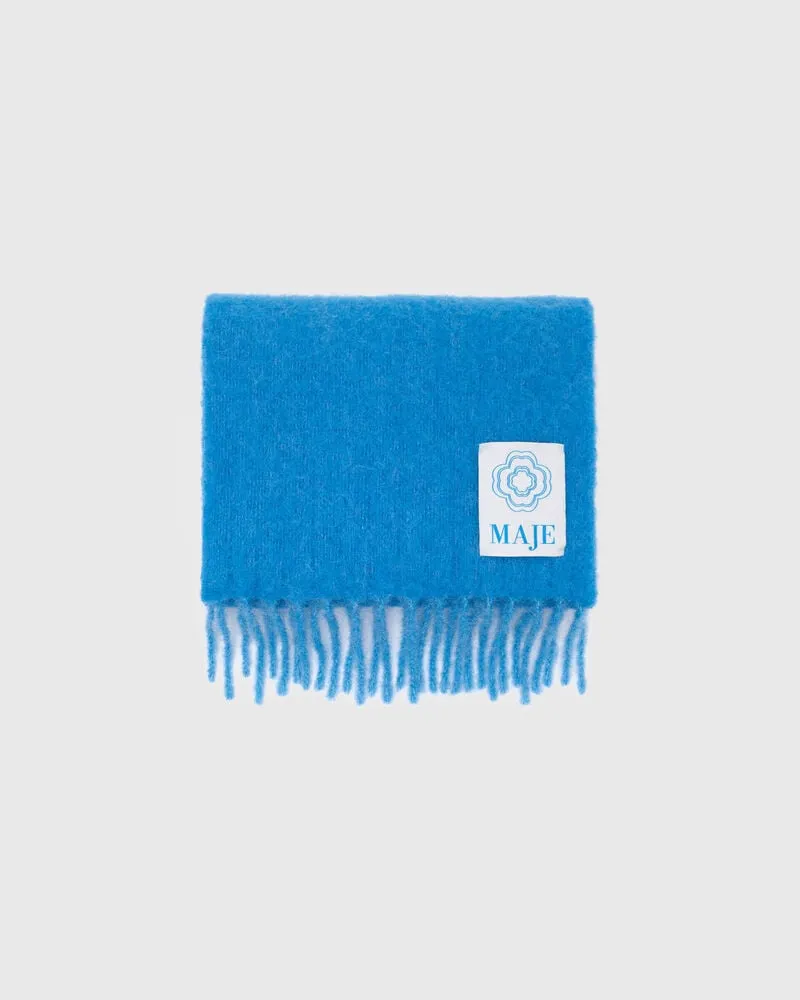 Maje Schal Aus Alpaka-mix - Geschenkidee - Blau Blau