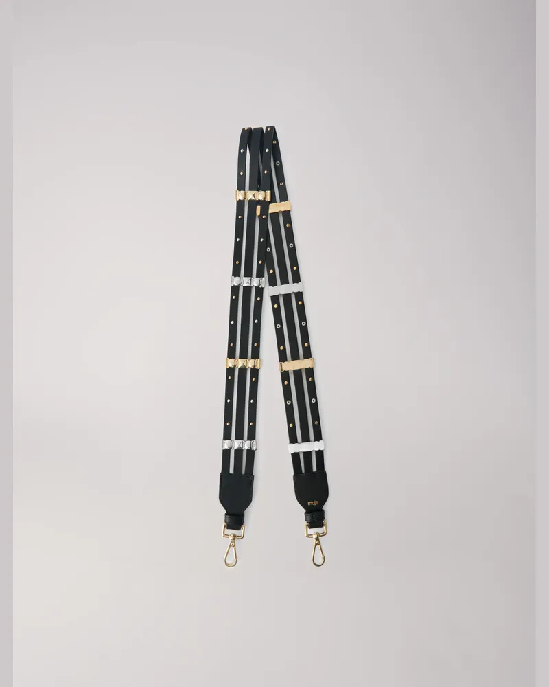 Maje Schwarzer leder-taschengurt Mit Nieten Schwarz