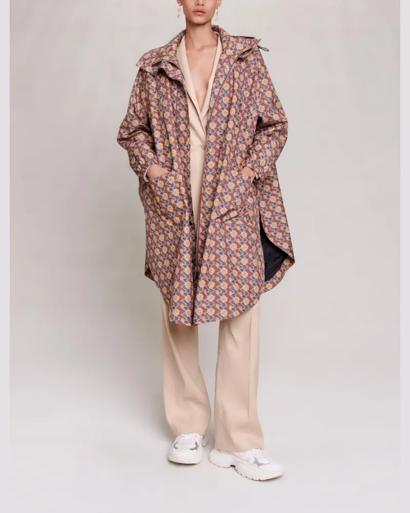 Maje Monogramm-mantel - Imprime Monogramme Marron Imprime