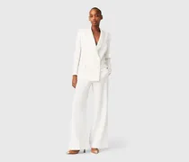 Zweireihiger Blazer - Weiß