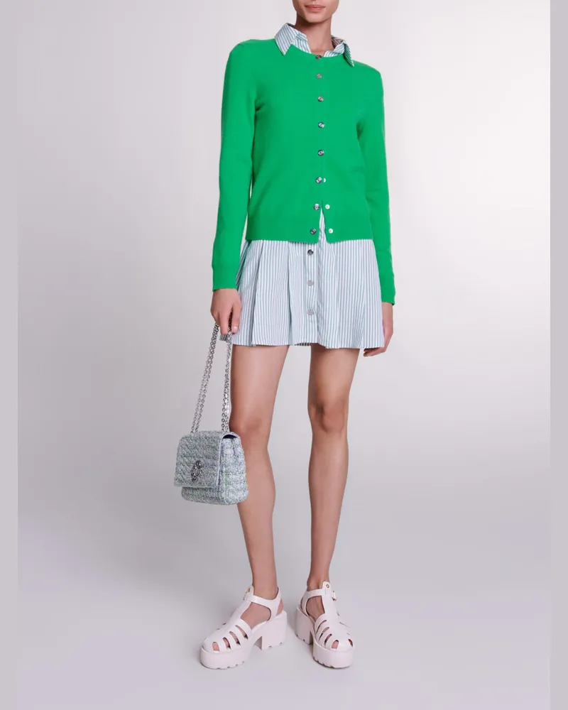 Maje Strickjacke Aus Kaschmir Und Wolle - Grün Grün