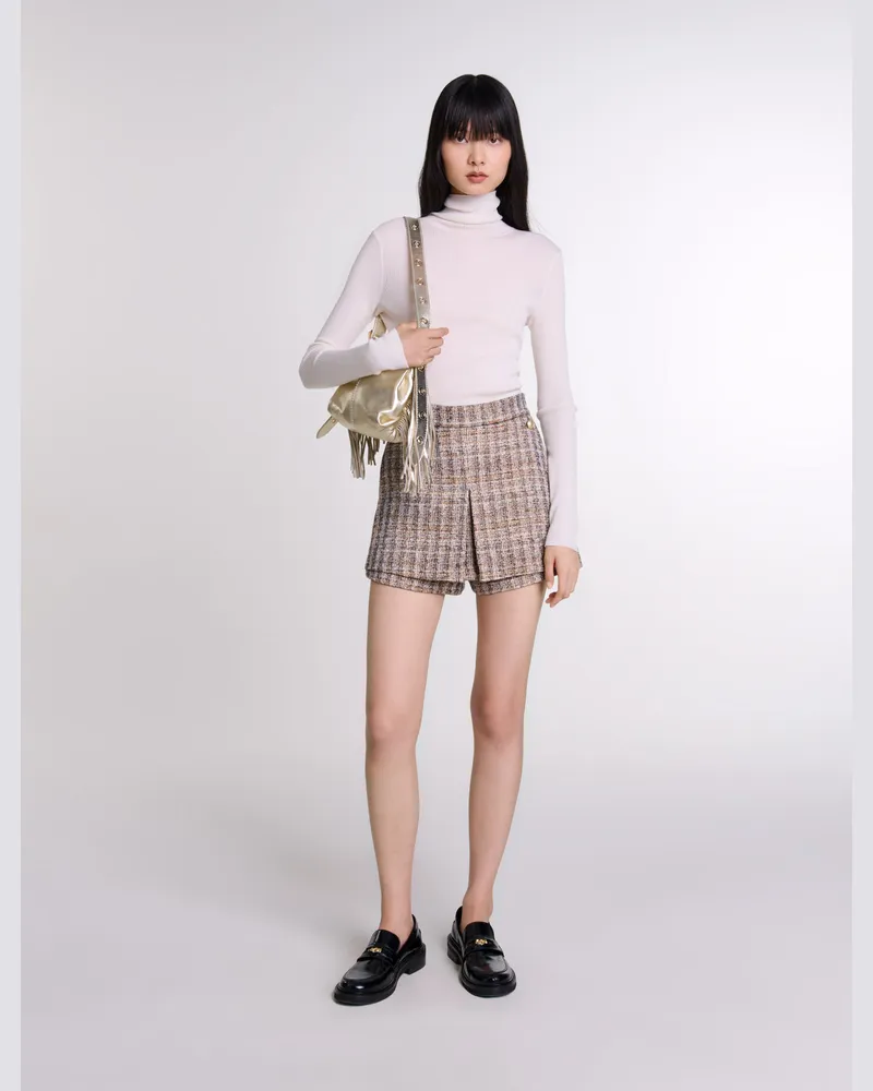 Maje Trompe-l'oeil-shorts Aus Tweed - Braun Braun