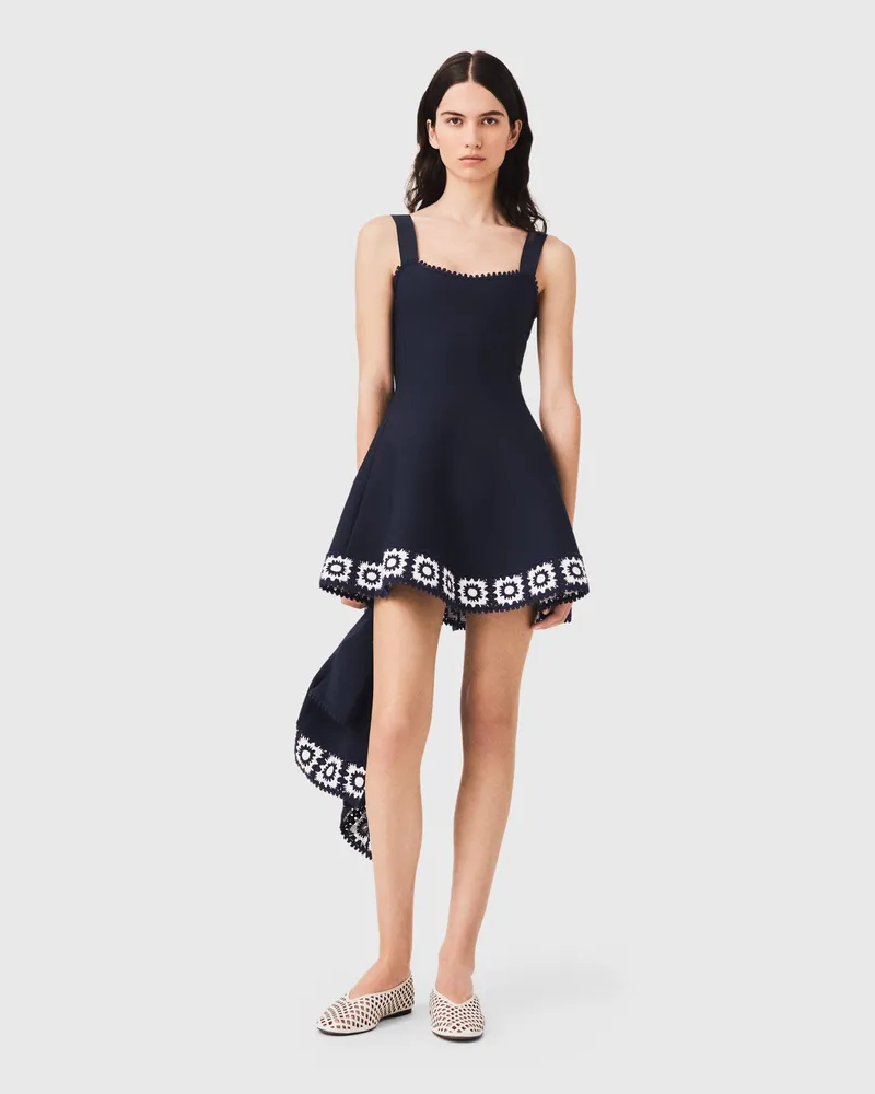 Maje Kleid Mit Häkeleinsätzen - Marineblau Marine