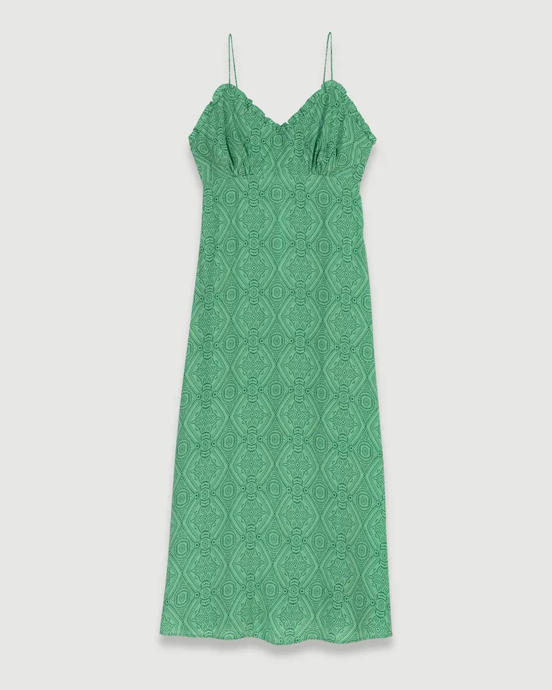 Maje Langes Kleid Mit Trägern - Ethno-grün Ethno-grün