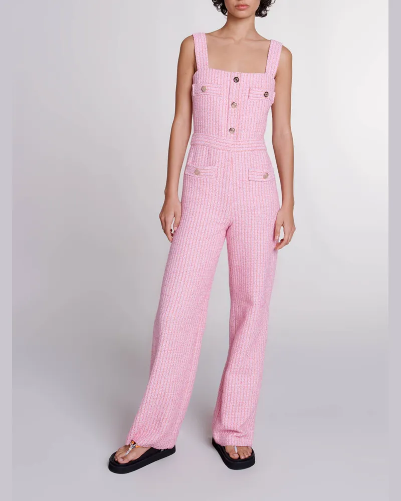 Maje Latzhose Aus Tweed - Rose / Orange Rose