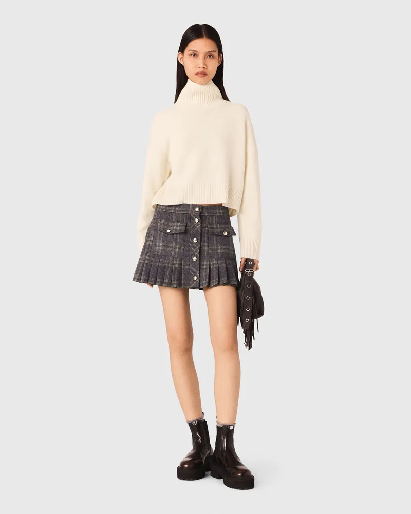 Maje Kaschmirpullover Mit Stehkragen - Ecru Ecru