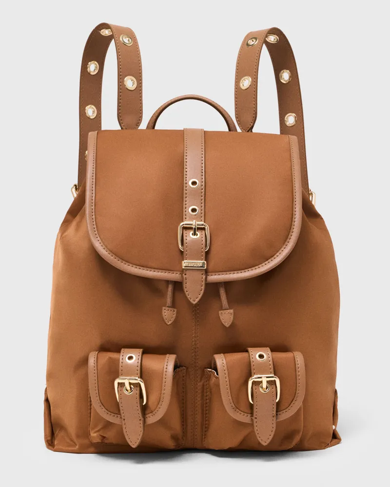 Maje Rucksack Aus Leder Und Nylon - Kamel Kamel