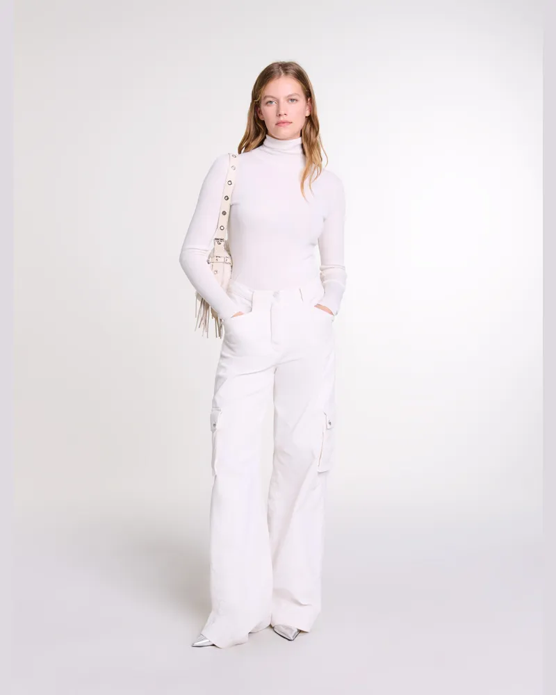 Maje Cargohose Aus Velours - Ecru Ecru
