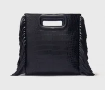 M Mini-tasche Aus Krokodilleder - Schwarz