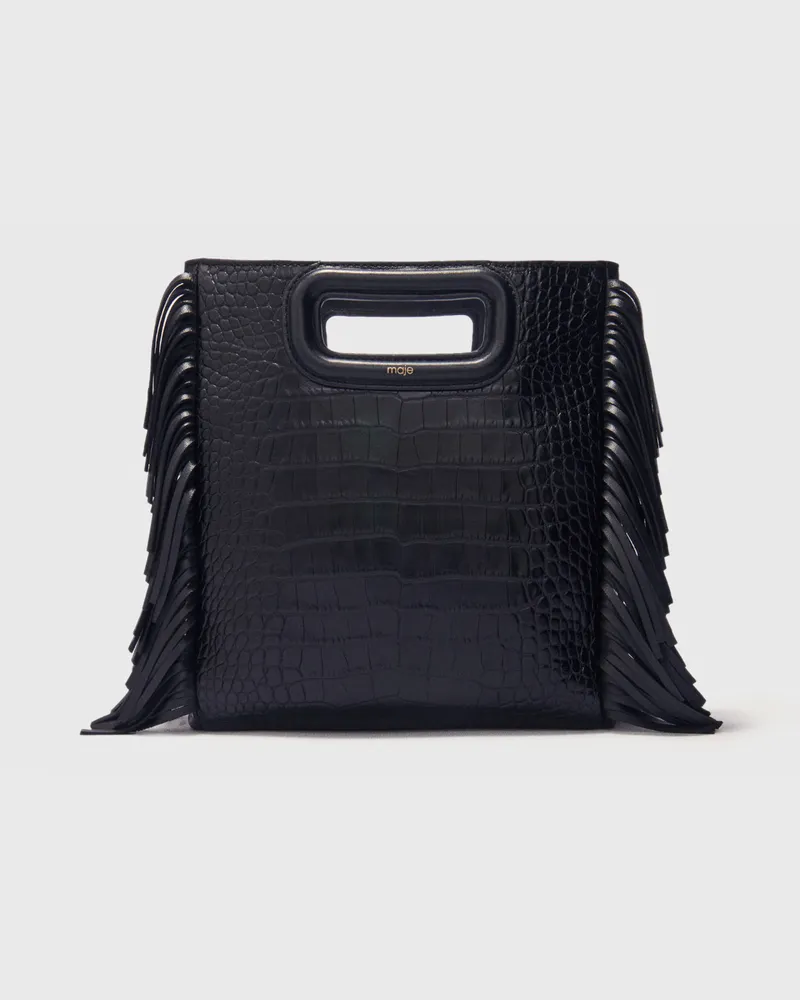 Maje M-tasche Aus Krokodilleder - Schwarz Schwarz
