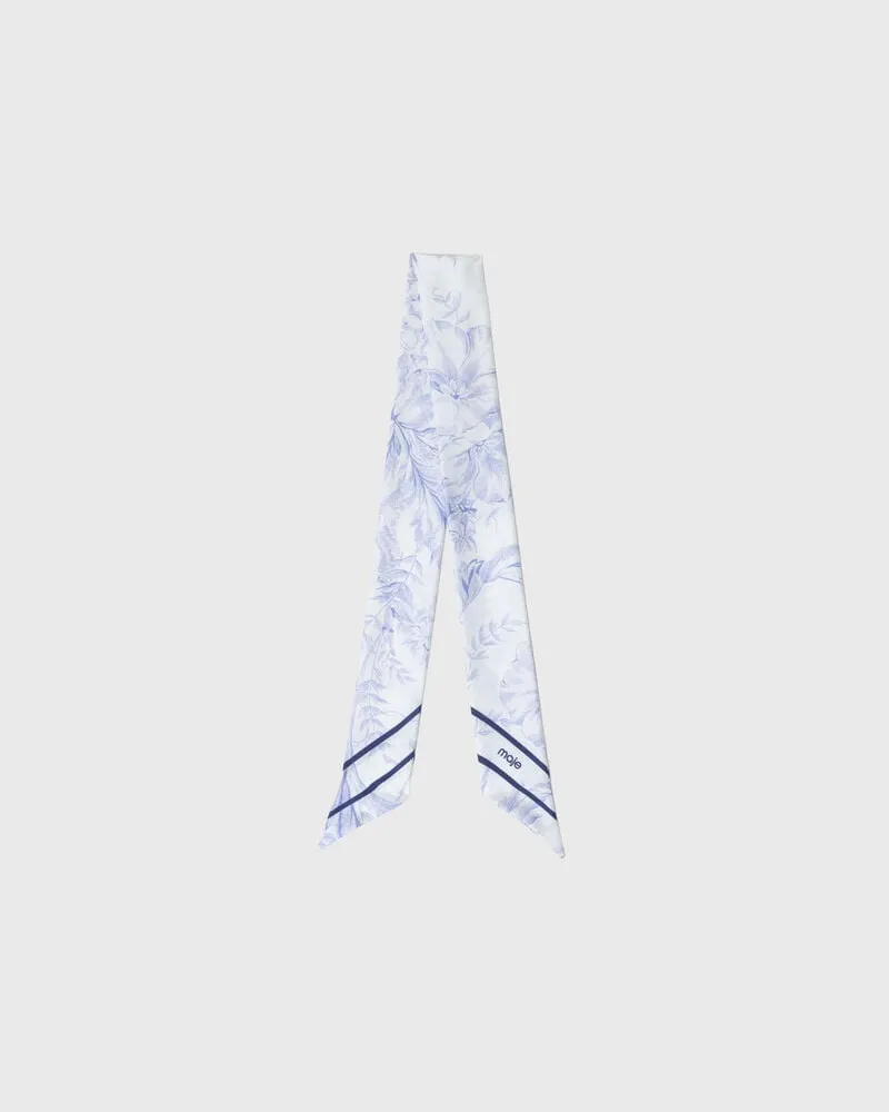 Maje Seidenschal Mit Blumenprint - Weiß/blau Weiß