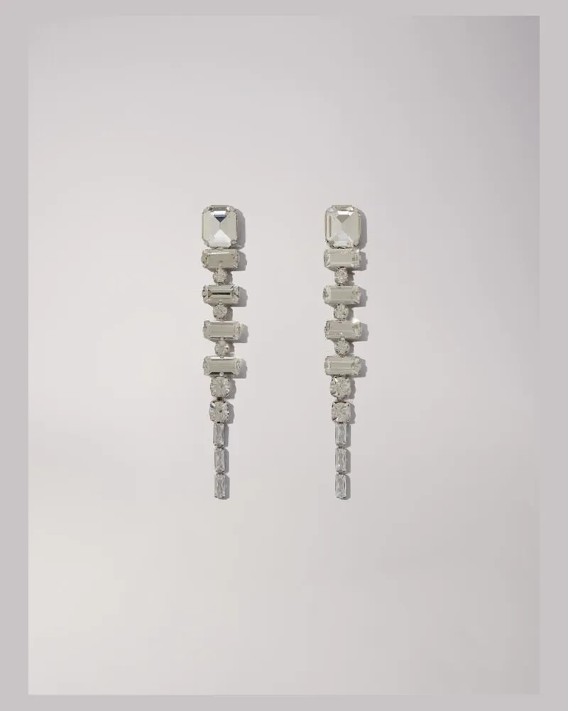 Maje Strass-ohrringe In Wasserfall-optik - Abendgarderobe - Silber