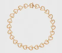 Herz-halskette Aus Messing, Gold - Hellgold