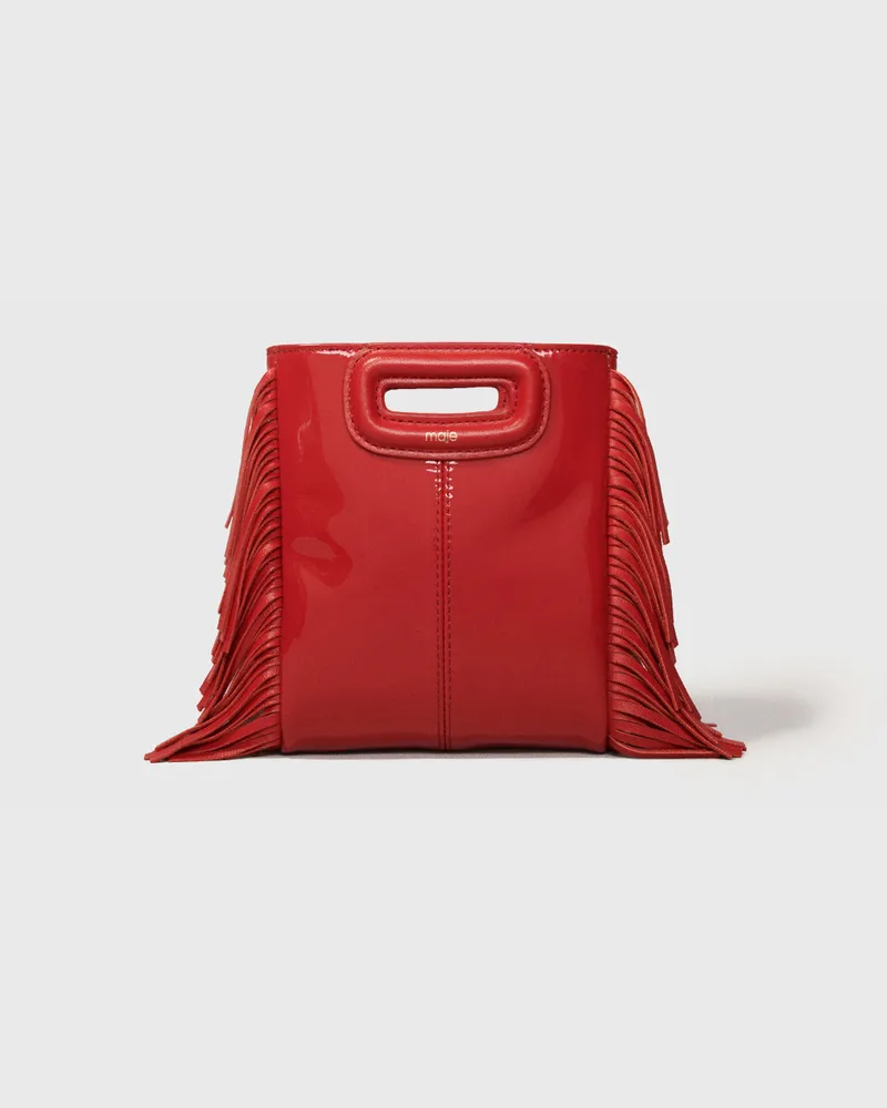 Maje Tasche M Mini Aus Lackleder - Rot Rot