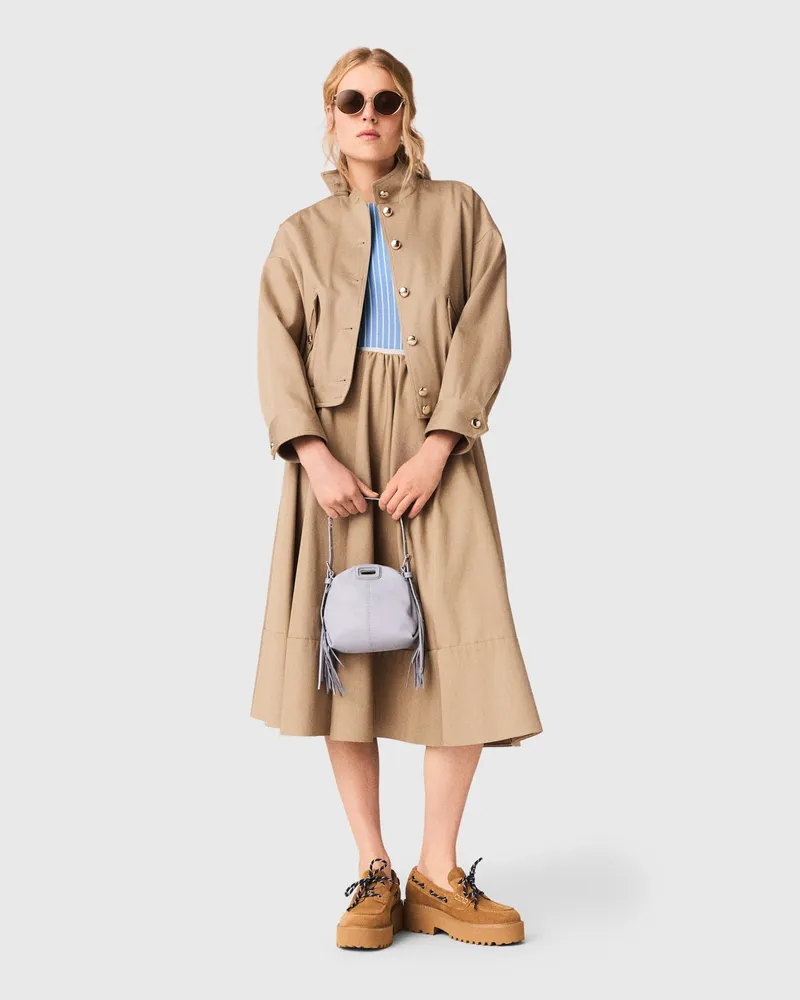 Maje Bomberjacke Aus Baumwolle - Beige Kitt