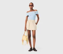 Trompe-l'oeil-shorts Aus Baumwolle - Ecru