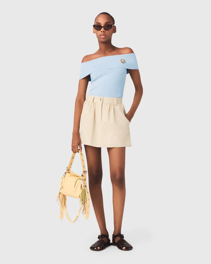 Maje Trompe-l'oeil-shorts Aus Baumwolle - Ecru Ecru