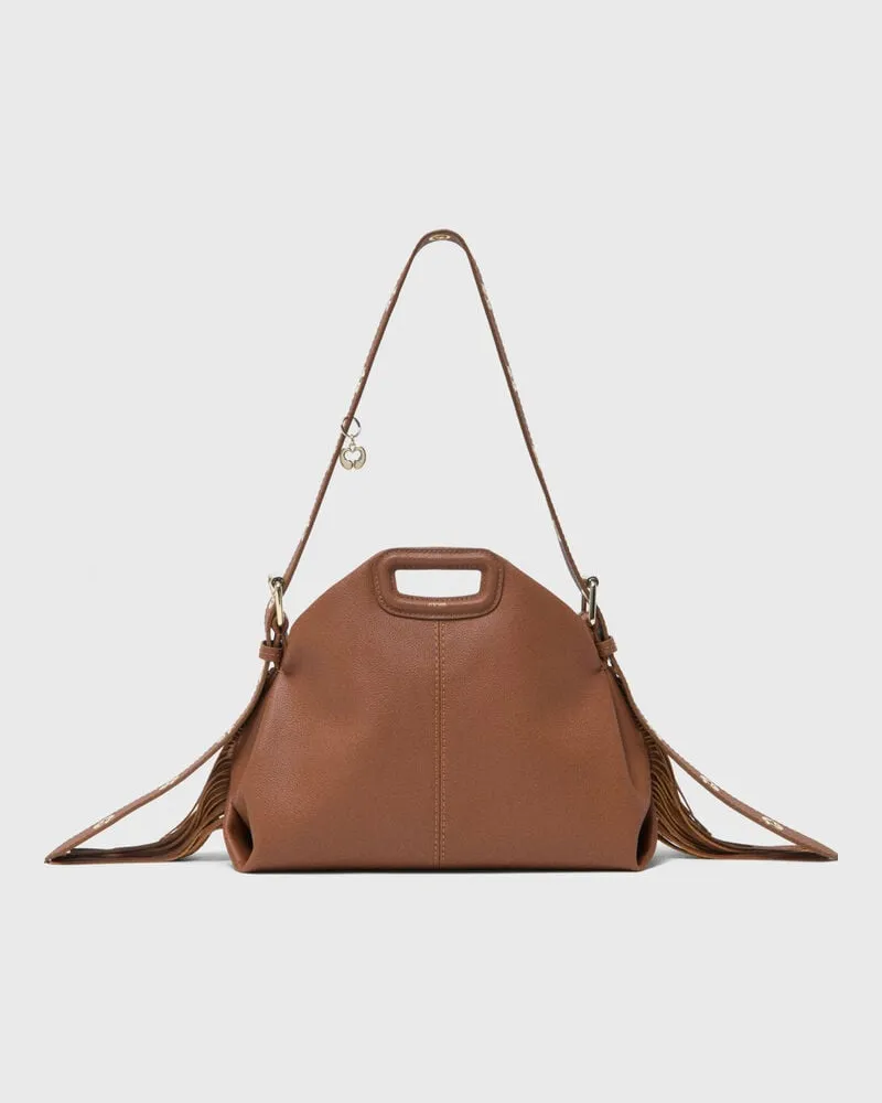 Maje Tasche Miss M Aus Genarbtem Leder - Cognacfarbe Cognac
