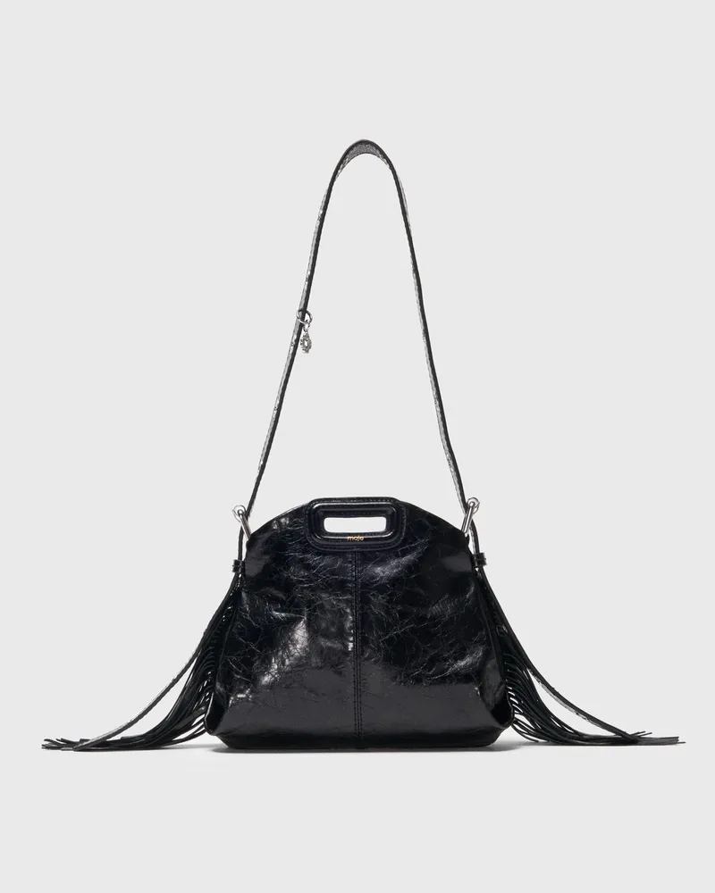 Maje Tasche Miss M Mini Aus Lackleder - Schwarz Schwarz