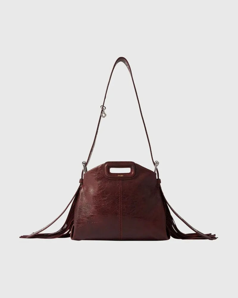 Maje Miss M Mini Tasche Craqueléleder - Rot Bordeaux Bordeaux