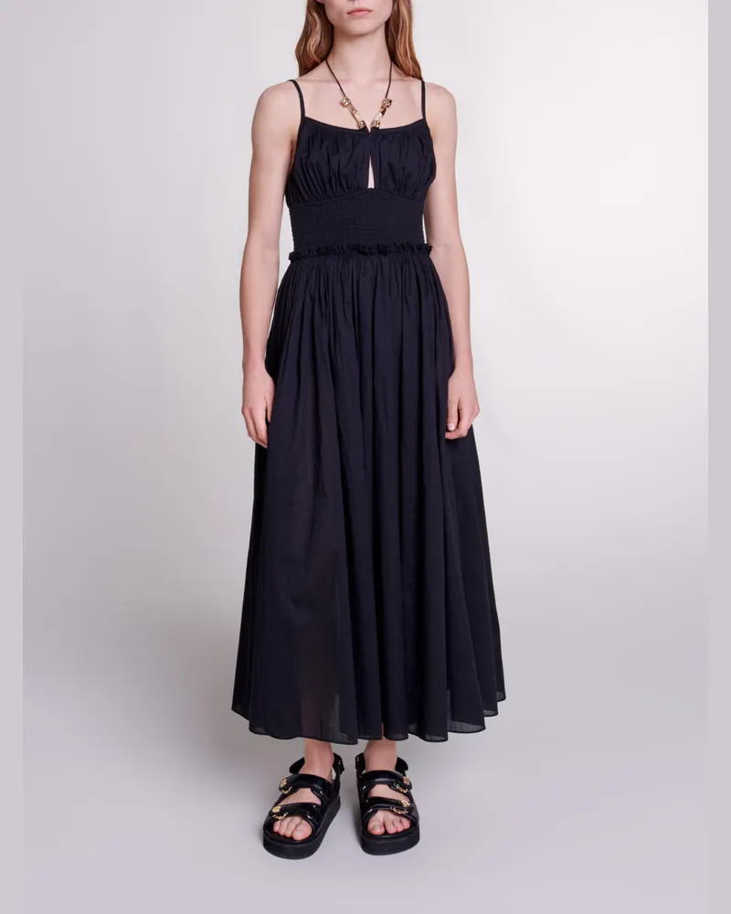 Maje Kleid Mit Perlenbändern - Schwarz Schwarz