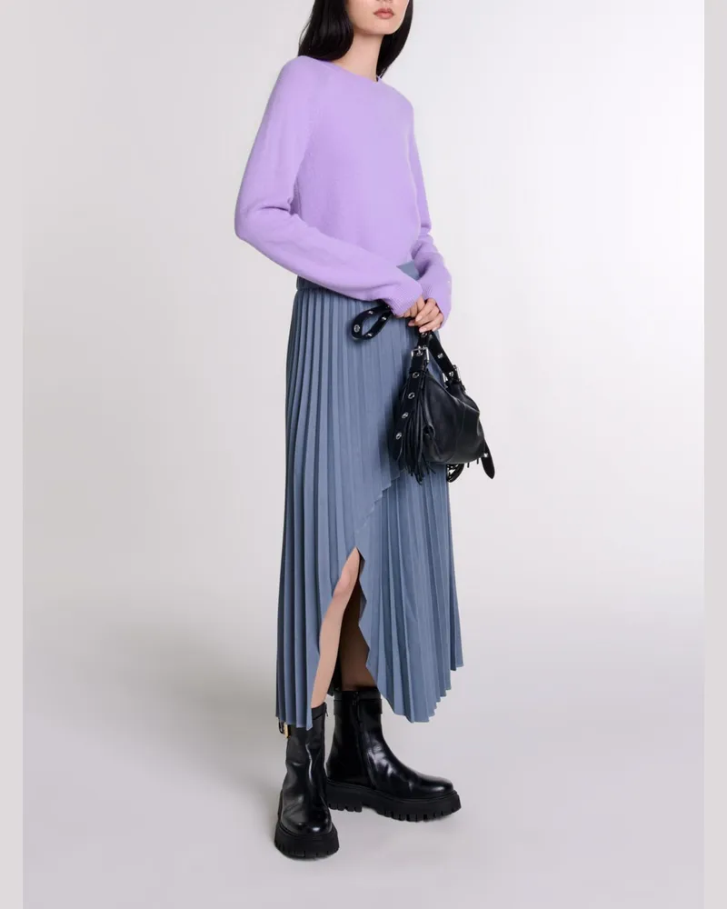 Maje Asymmetrischer Plissee-rock - Grau Grau