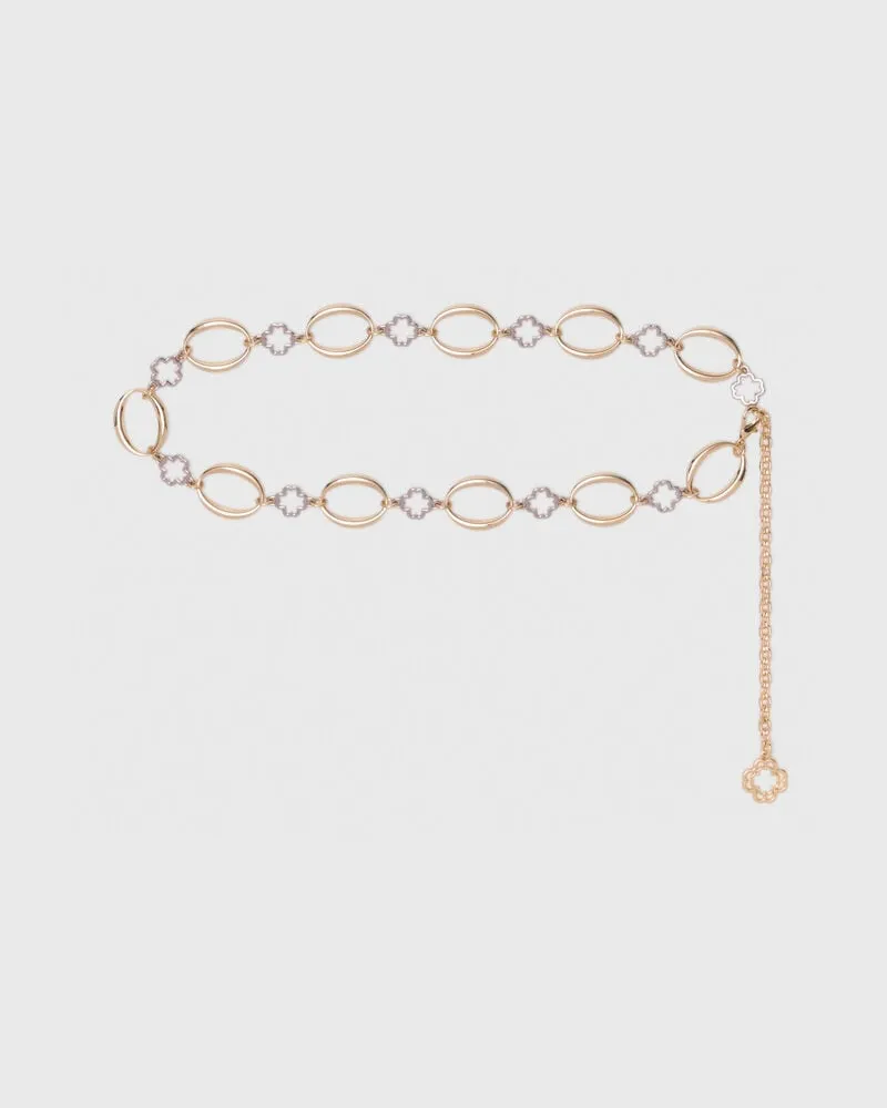 Maje Schmuckgürtel Mit Clover-gliedern - Silber/gold Silber