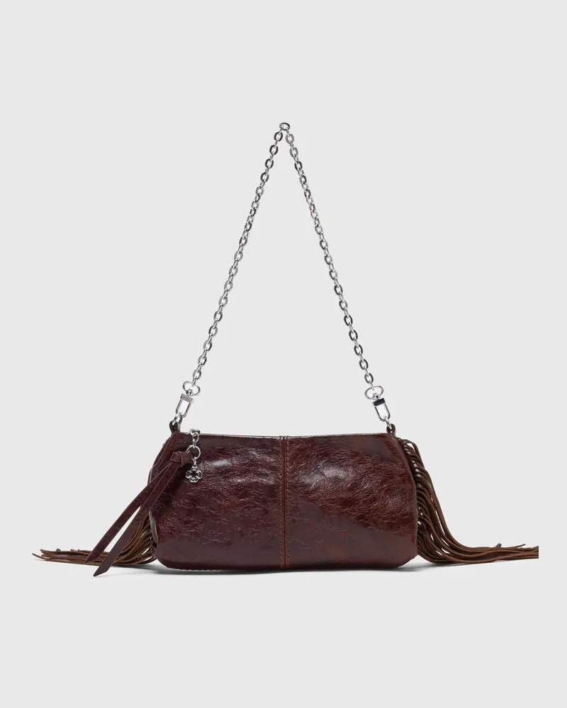 Maje Miss M Pouch Aus Lackleder - Dunkelbraun Dunkelbraun