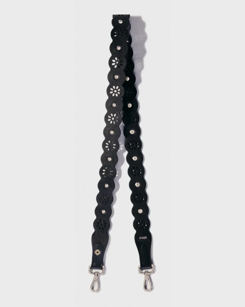 Maje Perforierter Strap Mit Blumenmotiv - Schwarz Schwarz